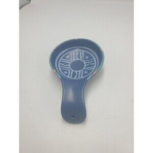Vtg Treasure Craft Paradise Southwest Spoon Rest Blue Aztec USA 80’s-90’s MCM